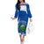 Custom El Salvador Independence Day Off The Shoulder Long Sleeve Dress Torogoz With Coat Of Arms Proud - Wonder Print Shop