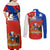 Chile Independence Day Couples Matching Off Shoulder Maxi Dress and Long Sleeve Button Shirts Chilean Copihue Felices Fiestas Patrias - Wonder Print Shop