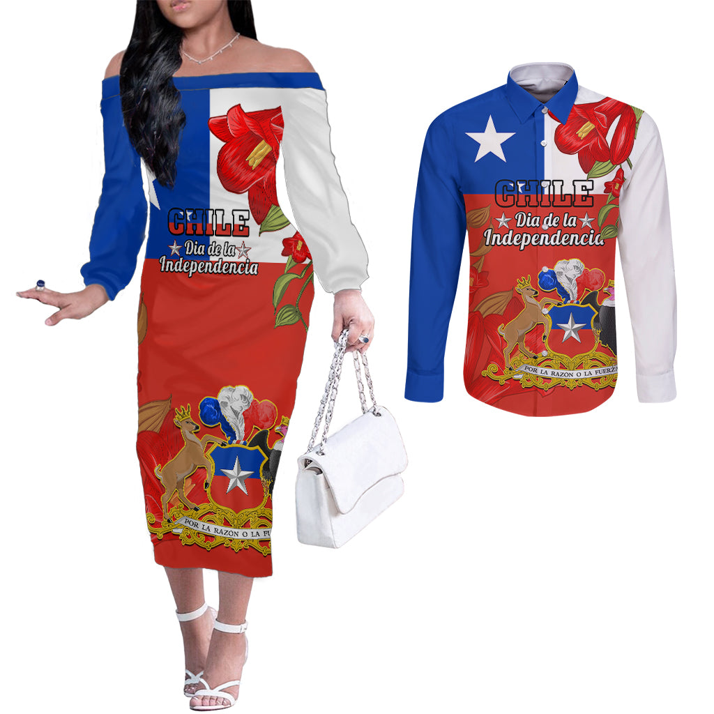 chile-independence-day-couples-matching-off-the-shoulder-long-sleeve-dress-and-long-sleeve-button-shirts-chilean-copihue-felices-fiestas-patrias