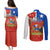 Chile Independence Day Couples Matching Puletasi Dress and Long Sleeve Button Shirts Chilean Copihue Felices Fiestas Patrias - Wonder Print Shop