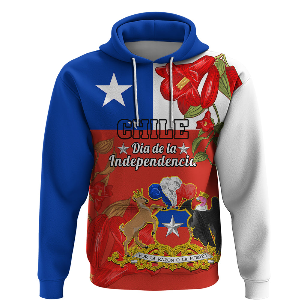 Chile Independence Day Hoodie Chilean Copihue Felices Fiestas Patrias - Wonder Print Shop