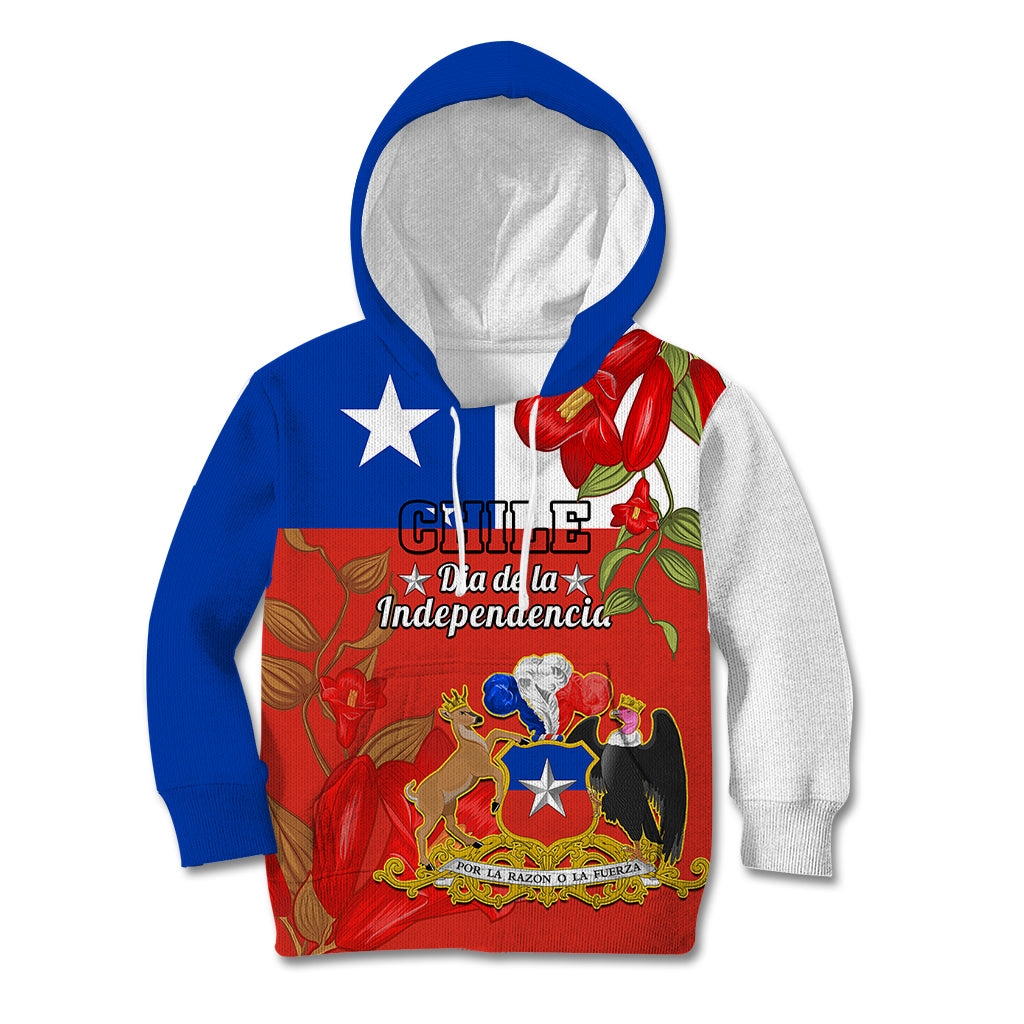 Chile Independence Day Kid Hoodie Chilean Copihue Felices Fiestas Patrias - Wonder Print Shop