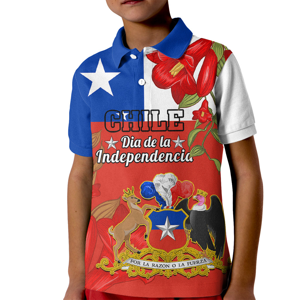 Chile Independence Day Kid Polo Shirt Chilean Copihue Felices Fiestas Patrias - Wonder Print Shop