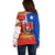 Chile Independence Day Off Shoulder Sweater Chilean Copihue Felices Fiestas Patrias - Wonder Print Shop