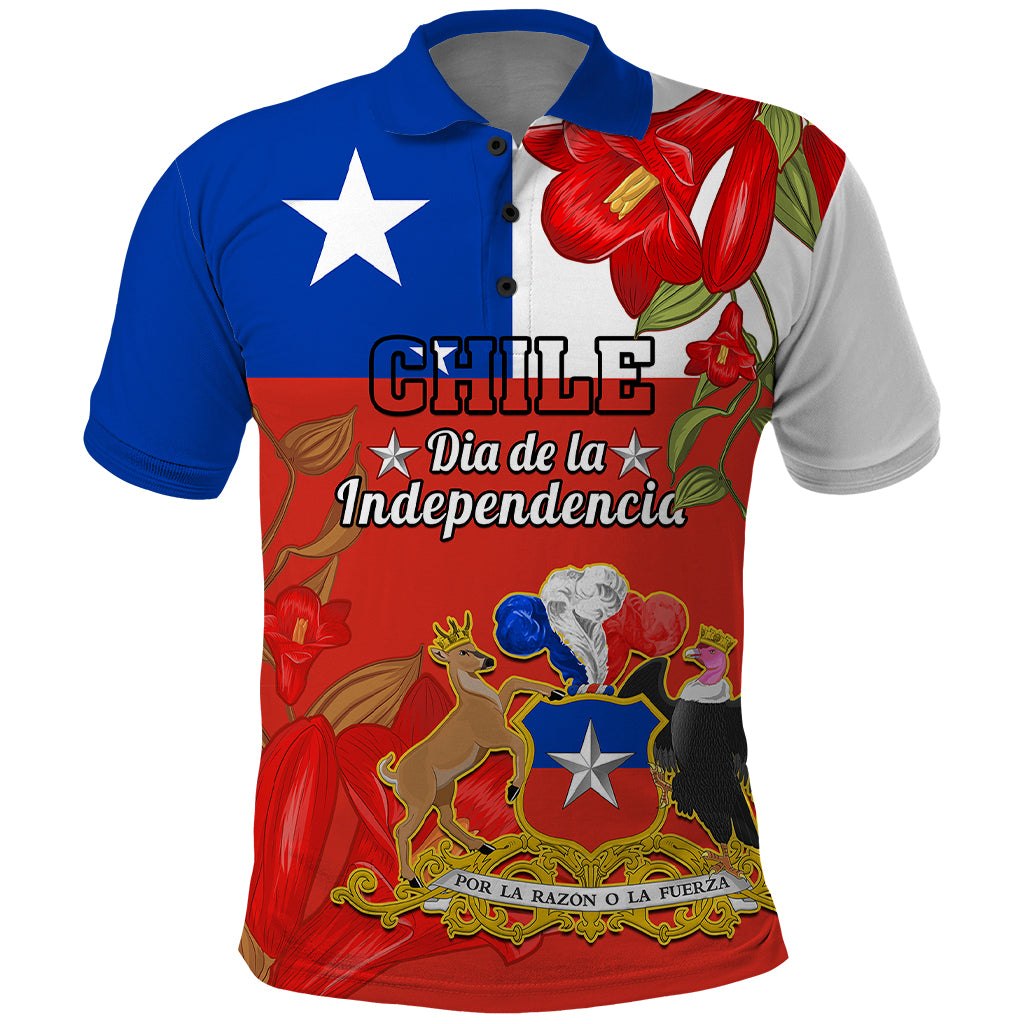 Chile Independence Day Polo Shirt Chilean Copihue Felices Fiestas Patrias - Wonder Print Shop