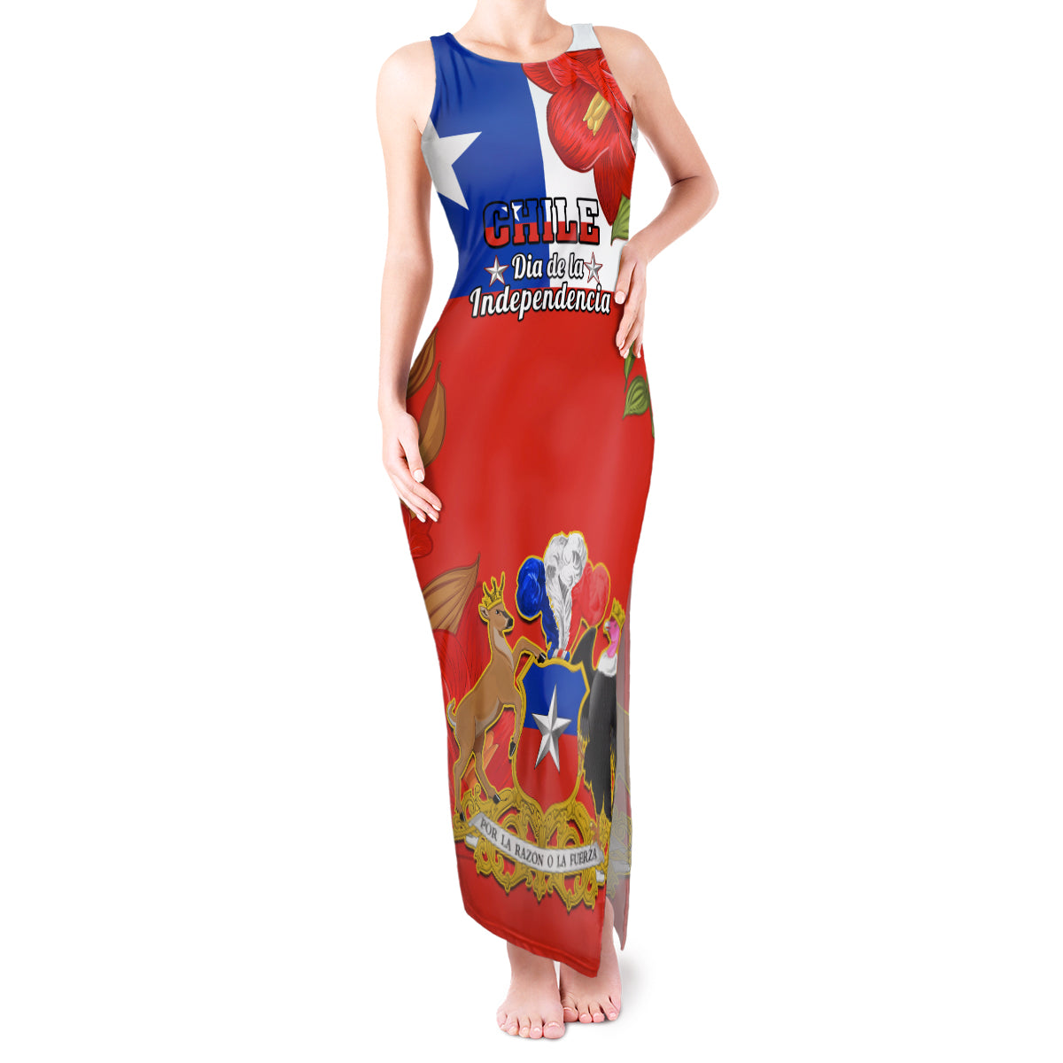 Chile Independence Day Tank Maxi Dress Chilean Copihue Felices Fiestas Patrias - Wonder Print Shop