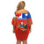 Custom Chile Independence Day Off Shoulder Short Dress Chilean Copihue Felices Fiestas Patrias - Wonder Print Shop