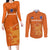 Netherlands Football Couples Matching Long Sleeve Bodycon Dress and Long Sleeve Button Shirts Go Oranje 2023 World Cup - Wonder Print Shop