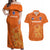 Netherlands Football Couples Matching Off Shoulder Maxi Dress and Hawaiian Shirt Go Oranje 2023 World Cup - Wonder Print Shop