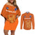 Netherlands Football Couples Matching Off Shoulder Short Dress and Long Sleeve Button Shirts Go Oranje 2023 World Cup - Wonder Print Shop