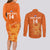 Custom Netherlands Football Couples Matching Long Sleeve Bodycon Dress and Long Sleeve Button Shirts Go Oranje 2023 World Cup - Wonder Print Shop