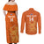 Custom Netherlands Football Couples Matching Off Shoulder Maxi Dress and Long Sleeve Button Shirts Go Oranje 2023 World Cup - Wonder Print Shop