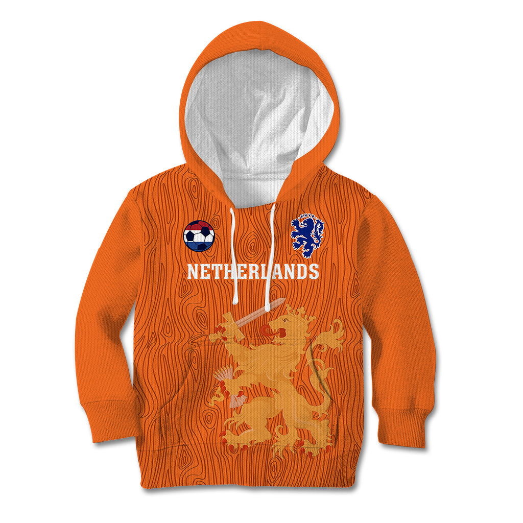 Custom Netherlands Football Kid Hoodie Go Oranje 2023 World Cup - Wonder Print Shop