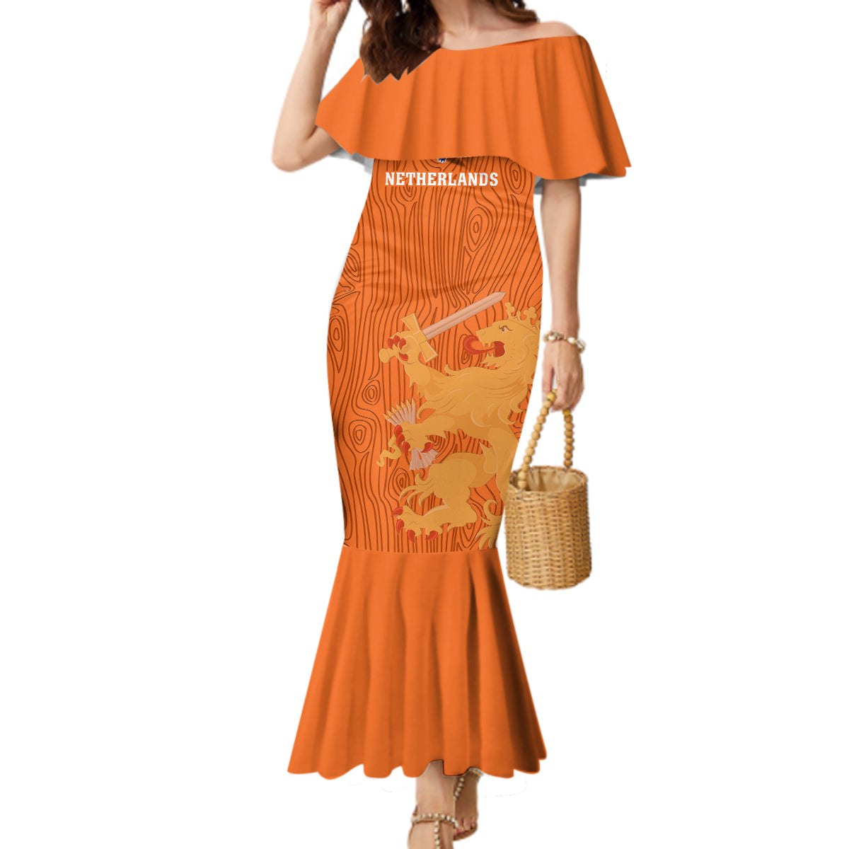 Custom Netherlands Football Mermaid Dress Go Oranje 2023 World Cup - Wonder Print Shop