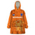 Custom Netherlands Football Wearable Blanket Hoodie Go Oranje 2023 World Cup - Wonder Print Shop