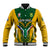 South Africa Rugby Baseball Jacket Go Springboks Kente Pattern With Bokke - Wonder Print Shop