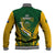 South Africa Rugby Baseball Jacket Go Springboks Kente Pattern With Bokke - Wonder Print Shop