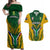 South Africa Rugby Couples Matching Off Shoulder Maxi Dress and Hawaiian Shirt Go Springboks Kente Pattern With Bokke - Wonder Print Shop