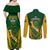 South Africa Rugby Couples Matching Off Shoulder Maxi Dress and Long Sleeve Button Shirts Go Springboks Kente Pattern With Bokke - Wonder Print Shop