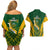 South Africa Rugby Couples Matching Off Shoulder Short Dress and Hawaiian Shirt Go Springboks Kente Pattern With Bokke - Wonder Print Shop