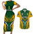 South Africa Rugby Couples Matching Short Sleeve Bodycon Dress and Hawaiian Shirt Go Springboks Kente Pattern With Bokke - Wonder Print Shop