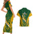 South Africa Rugby Couples Matching Short Sleeve Bodycon Dress and Hawaiian Shirt Go Springboks Kente Pattern With Bokke - Wonder Print Shop