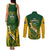 South Africa Rugby Couples Matching Tank Maxi Dress and Long Sleeve Button Shirts Go Springboks Kente Pattern With Bokke - Wonder Print Shop