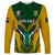 South Africa Rugby Long Sleeve Shirt Go Springboks Kente Pattern With Bokke - Wonder Print Shop