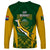 South Africa Rugby Long Sleeve Shirt Go Springboks Kente Pattern With Bokke - Wonder Print Shop