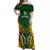 South Africa Rugby Off Shoulder Maxi Dress Go Springboks Kente Pattern With Bokke - Wonder Print Shop