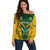 South Africa Rugby Off Shoulder Sweater Go Springboks Kente Pattern With Bokke - Wonder Print Shop