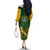 South Africa Rugby Off The Shoulder Long Sleeve Dress Go Springboks Kente Pattern With Bokke - Wonder Print Shop