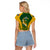 South Africa Rugby Raglan Cropped T Shirt Go Springboks Kente Pattern With Bokke - Wonder Print Shop