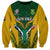 South Africa Rugby Sweatshirt Go Springboks Kente Pattern With Bokke - Wonder Print Shop