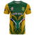 South Africa Rugby T Shirt Go Springboks Kente Pattern With Bokke - Wonder Print Shop