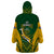 South Africa Rugby Wearable Blanket Hoodie Go Springboks Kente Pattern With Bokke - Wonder Print Shop