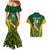 Custom South Africa Rugby Couples Matching Mermaid Dress And Hawaiian Shirt Go Springboks Kente Pattern With Bokke - Wonder Print Shop