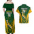 Custom South Africa Rugby Couples Matching Off Shoulder Maxi Dress and Hawaiian Shirt Go Springboks Kente Pattern With Bokke - Wonder Print Shop