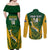 Custom South Africa Rugby Couples Matching Off Shoulder Maxi Dress and Long Sleeve Button Shirts Go Springboks Kente Pattern With Bokke - Wonder Print Shop