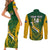 Custom South Africa Rugby Couples Matching Short Sleeve Bodycon Dress and Long Sleeve Button Shirts Go Springboks Kente Pattern With Bokke - Wonder Print Shop