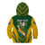 Custom South Africa Rugby Kid Hoodie Go Springboks Kente Pattern With Bokke - Wonder Print Shop