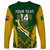 Custom South Africa Rugby Long Sleeve Shirt Go Springboks Kente Pattern With Bokke - Wonder Print Shop