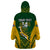 Custom South Africa Rugby Wearable Blanket Hoodie Go Springboks Kente Pattern With Bokke - Wonder Print Shop