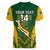 Custom South Africa Rugby Women V Neck T Shirt Go Springboks Kente Pattern With Bokke - Wonder Print Shop