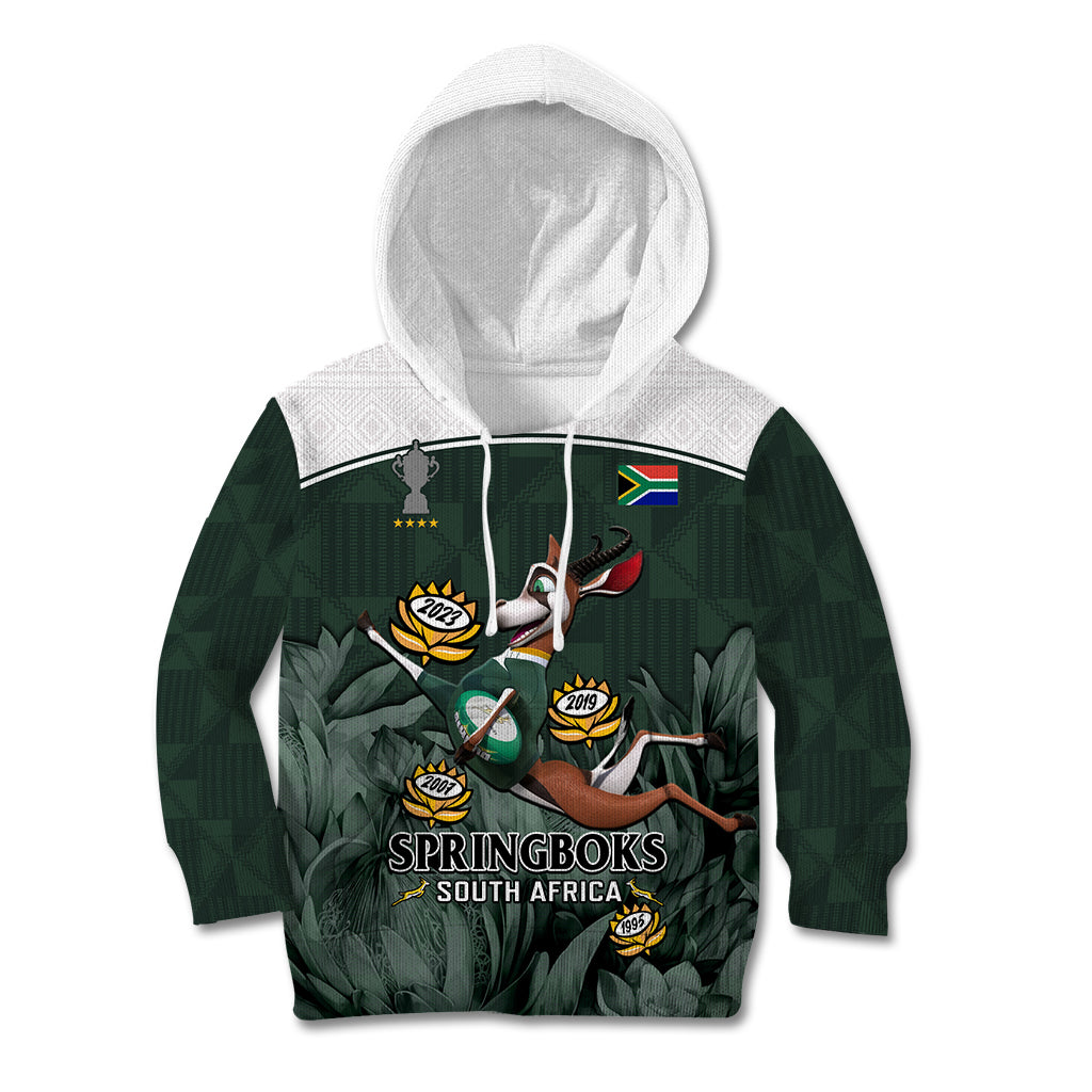 South Africa Rugby Kid Hoodie Springboks 4th Champions World Cup Proud Bokke - Wonder Print Shop