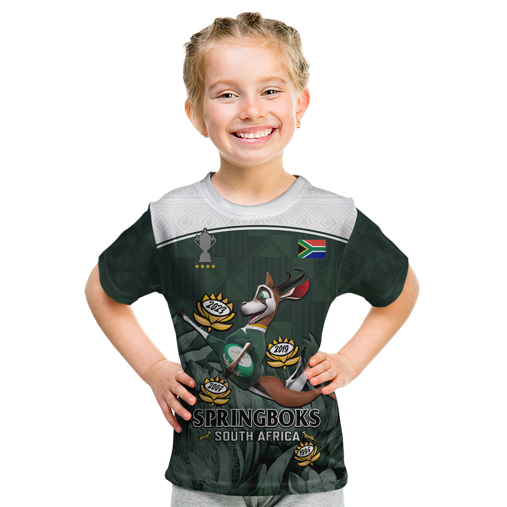 South Africa Rugby Kid T Shirt Springboks 4th Champions World Cup Proud Bokke - Wonder Print Shop