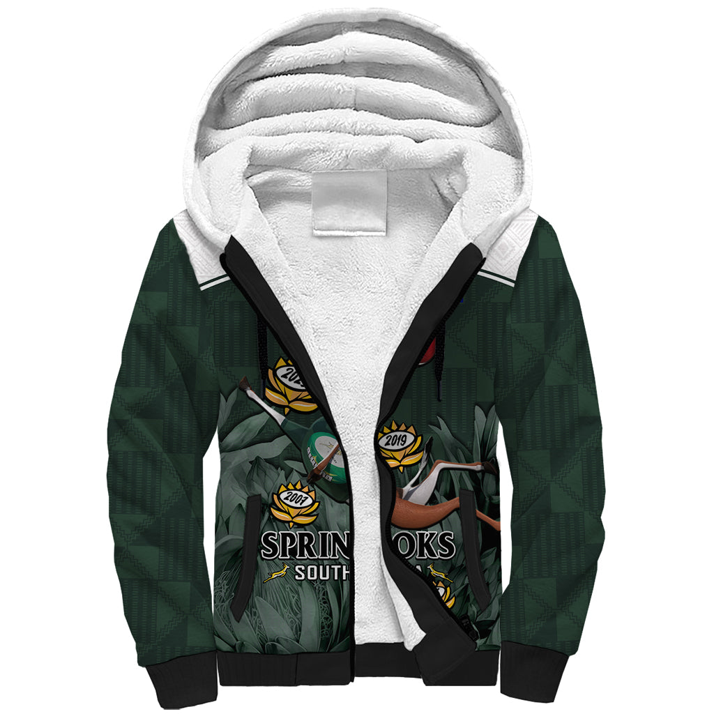 South Africa Rugby Sherpa Hoodie Springboks 4th Champions World Cup Proud Bokke - Wonder Print Shop