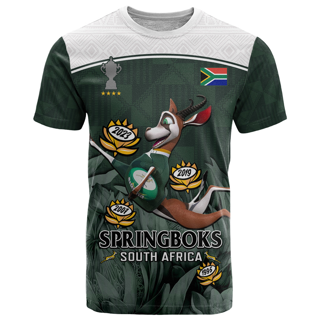 South Africa Rugby T Shirt Springboks 4th Champions World Cup Proud Bokke - Wonder Print Shop