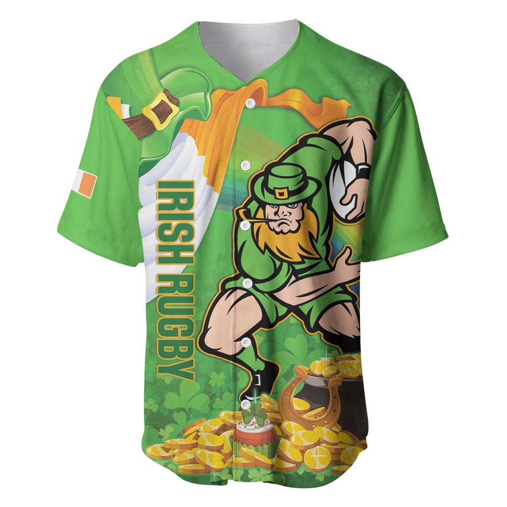 Personalised Ireland Rugby 2025 Baseball Jersey Irish Leprechaun Saint Patrick's Day