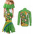 Personalised Ireland Rugby 2025 Couples Matching Mermaid Dress and Long Sleeve Button Shirt Irish Leprechaun Saint Patrick's Day